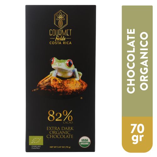 Chocolate extra oscuro Gourmet Fields orgánico 82% cacao - 70 g