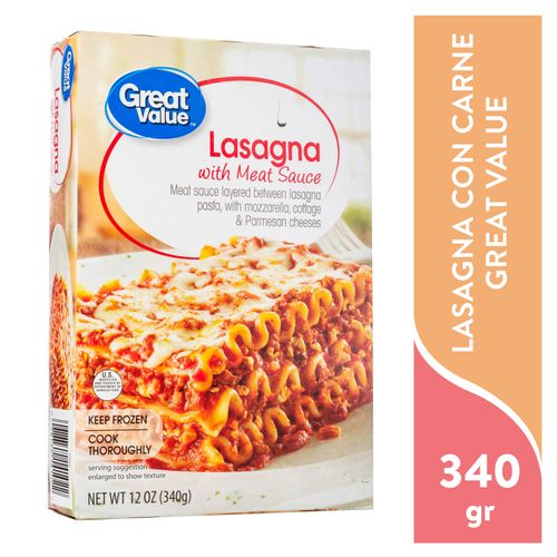 Lasagna Great Value Con Carne - 340 g