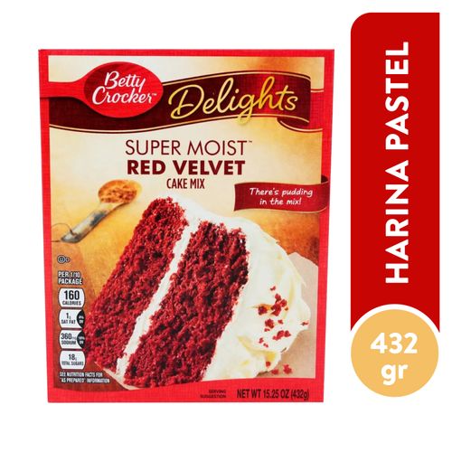 Mezcla para queques Betty Crocker Super Moist red velvet - 432 g