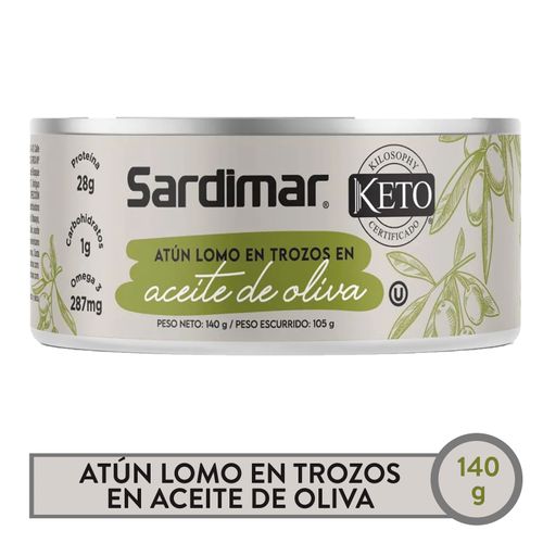 Atún Sardimar keto lomo en trozos con aceite oliva - 140 g