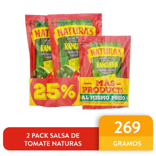 Salsa de tomate Naturas ranchera 2 pack - 269 g