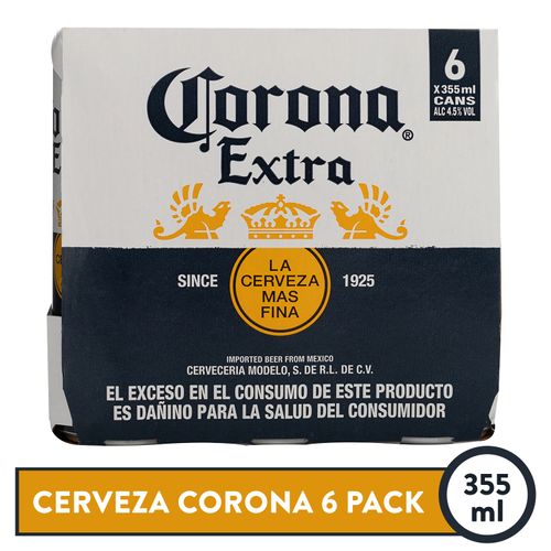 Cerveza Corona lata 6 pack - 355 ml