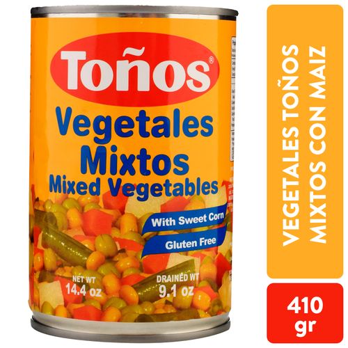 Vegetales Toños mixtos con maíz - 410 g