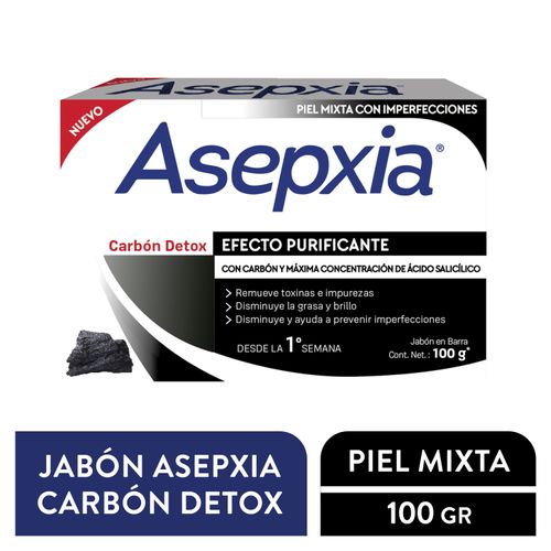 Jabón Asepxia Barra Carbon - 100 g