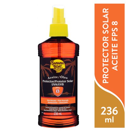 Bronceador Banana Boat aceite FPS 8 - 236 ml
