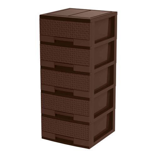 Gavetero Guateplast Premium Ratan color café  - unidad