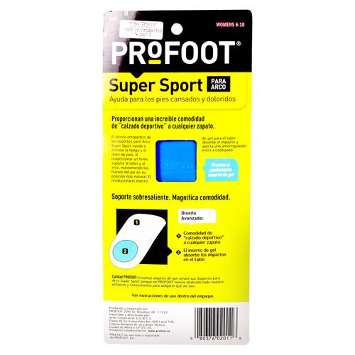 Plantilla Profoot soporte arco mujer - 1 Ud