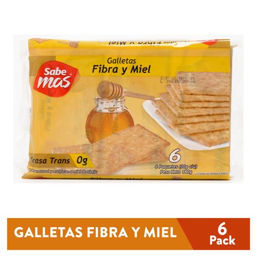 Galleta Sabemas Fibra Miel Sin Grasa Trans - 180 g