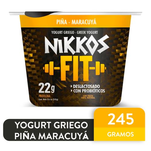 Yogurt griego Nikkos fit Piña maracuya - 245 g