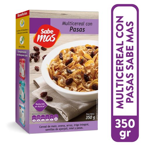 Multicereal Sabemas Con Pasas - 350 g