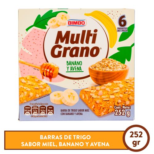 Barra Bimbo Multigranos Banano Y Avena 6 Unidades- 252 g
