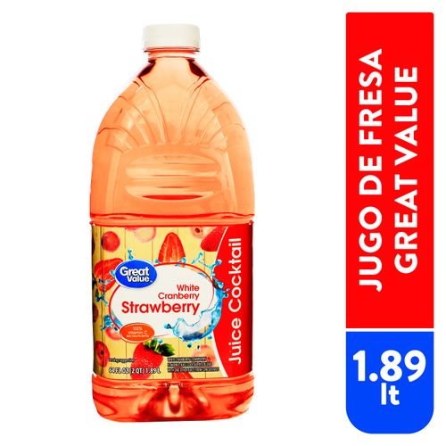 Jugo Great Value Fresa y Arándano Blanco - 1.89 L