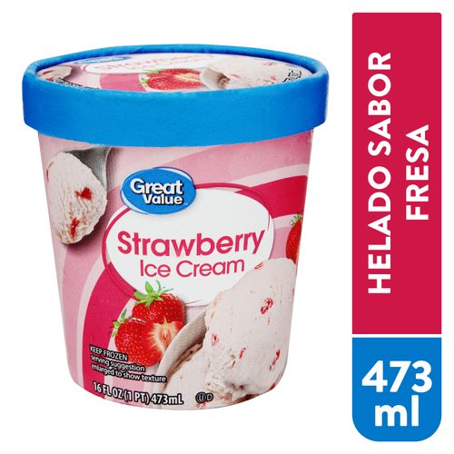 Helado Great Value de fresa - 473 ml