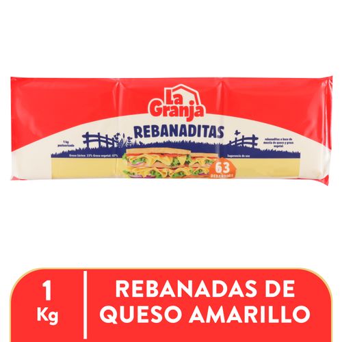 Queso amarillo La Granja 63 rebanadas - 1 kg