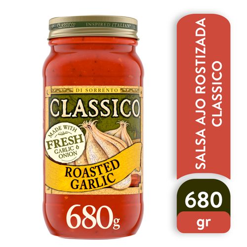 Salsa ajo rostizado Classico, para pasta, vidrio -680g
