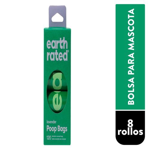 Bolsas para tu mascota Earth Rated, fragancia lavanda -8 rollos