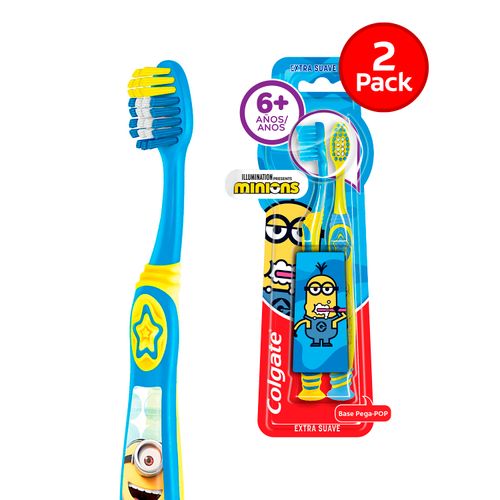 Cepillo de Dientes Colgate Smiles Minions, 2 Pack -6+ Años