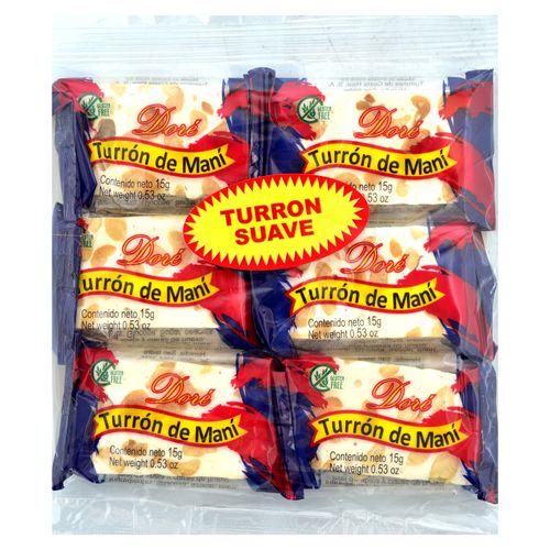 Turrón de maní Doré suave y libre de gluten 6 pack - 90 g