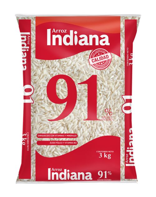 Arroz Indiana 91% grano entero - 3000 g