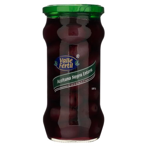 Aceituna Valle Fertil negra entera en salmoera - 580 g