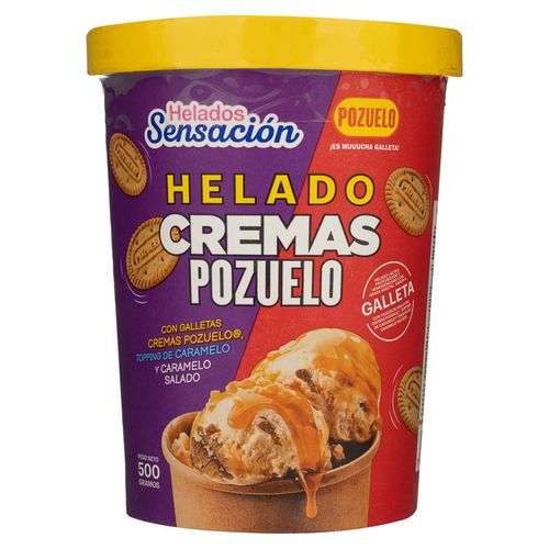 Helados crema Pozuelo con galleta y crema - 500 g