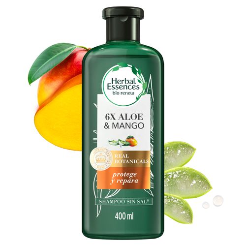 Shampoo sin sal Herbal Essences bio renew aloe vera y mango - 400 ml