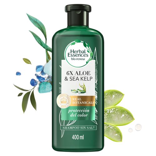 Shampoo Herbal Essences Bio:Renew 6X Aloe & Sea Kelp Protección del Color 400 ml