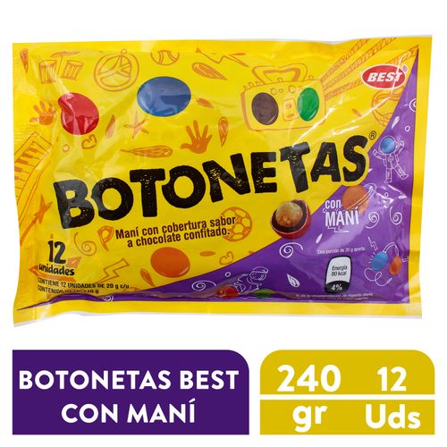 Botoneta con Mani Best Cobert Choco 12 Uds - 240 g