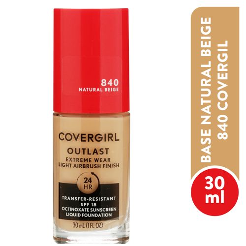 Base Covergirl outlast extreme wear tono 840 natural beige - 30 ml