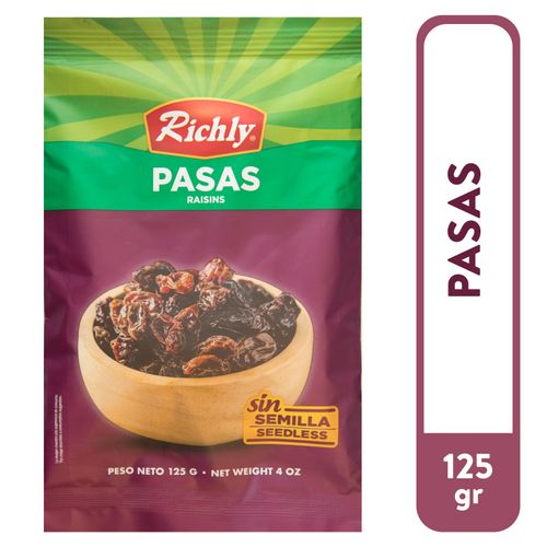 Pasas Richly Sin Semilla Bolsa - 125 g