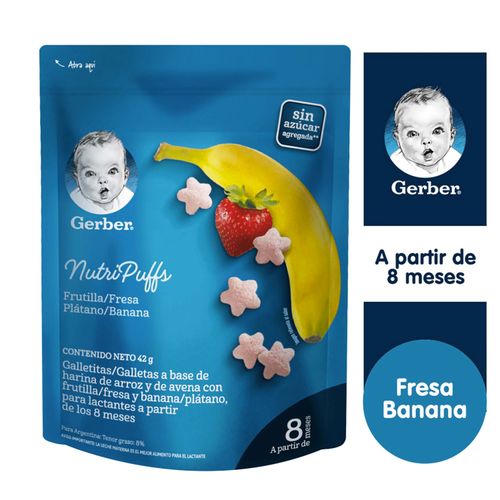 Gerber Nutripuffs Fresa Y Banana - 42 g