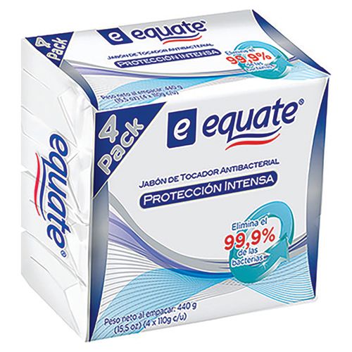 Jabón de tocador Equate antibacterial proteccion intensa 4 Pack - 400 g
