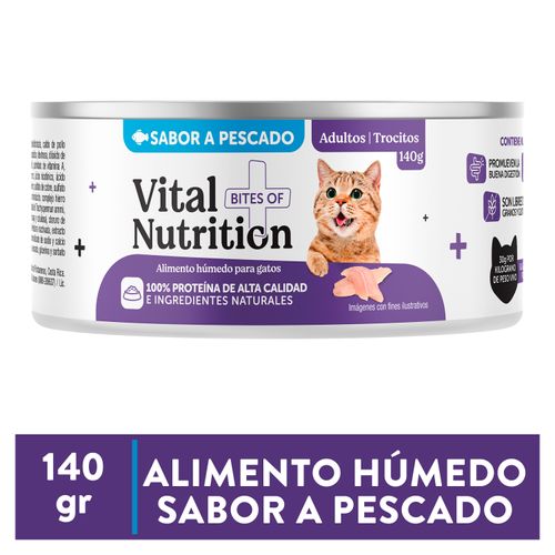 Alimento Húmedo Vital Nutrition Para Gato Adulto Sabor Pescado Lata - 140g