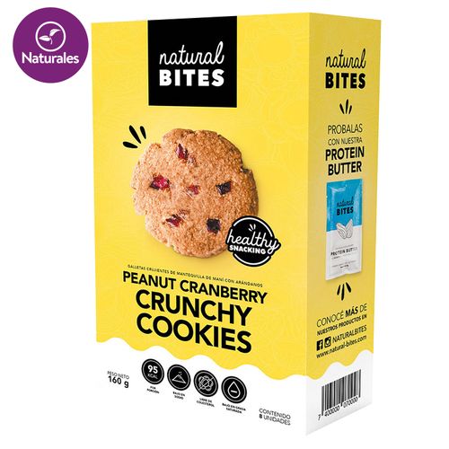 Galletas Natural Bites mantequilla maní con arándanos - 160 g