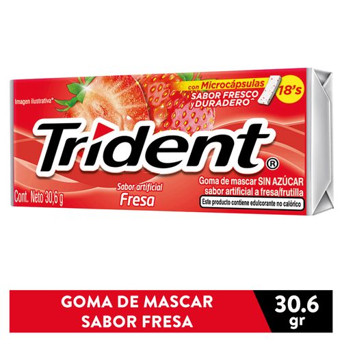 Goma Mascar Trident Vup Sabor Fresa -30.6g