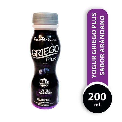 Yogurt líquido Dos Pinos griego plus sabor arándanos - 200 ml
