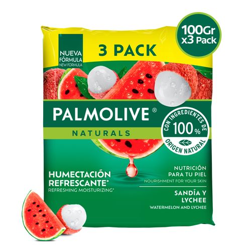 Jabón Corporal Palmolive Naturals, Sandía y Lychee, 3 Pack -100 g