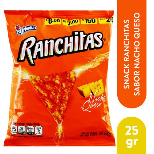 Snack Yummies Ranchitas Queso - 25 g