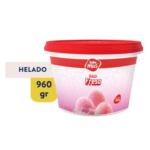 Helado Sabemas fresa elaborado con grasa vegetal - 960 g