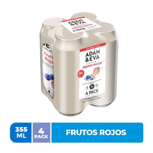 Bebida Alcohólica Adám&Eva Frutos Rojos 4pack Lata - 355 ml