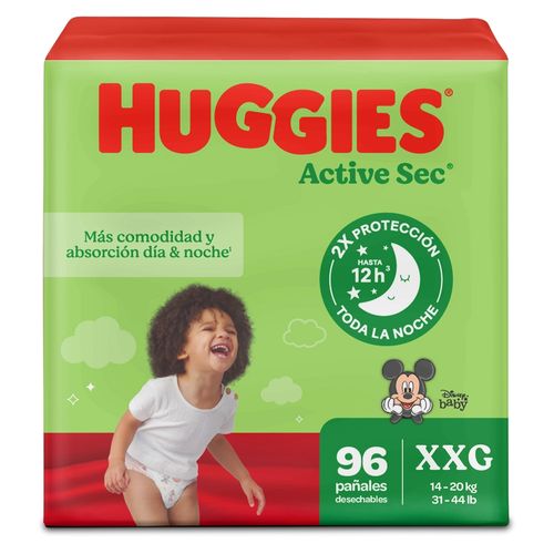 Pañales Huggies Active Sec Etapa 5/XXG -96 uds