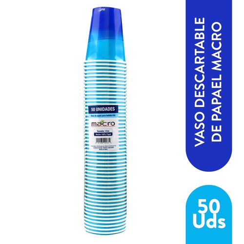 Vaso Solo Desechable Decorado 270Ml 50Un