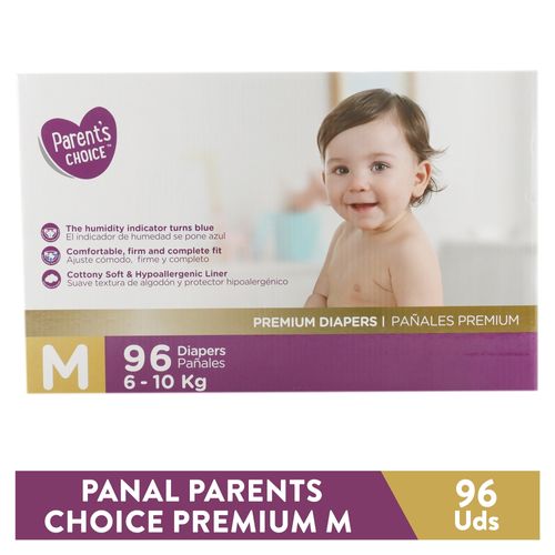 Pañal Parents Choice, Premium M -96 uds