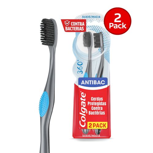 Cepillo de Dientes Colgate 360° Antibacterial, 2 Pack