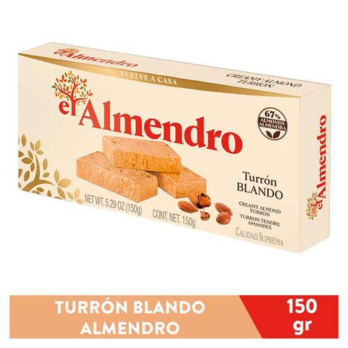 Turrón Blando El Almendro, Calidad Suprema, Sin Glúten - 150g