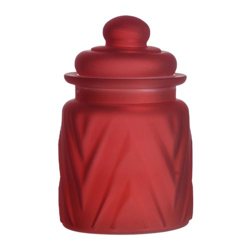 Organizador Holiday Time vidrio color rojo con tapa