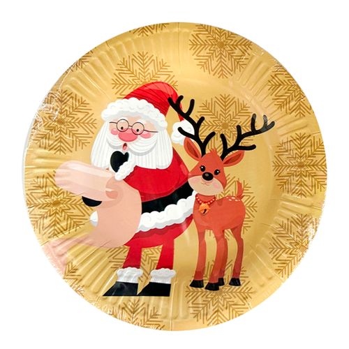 Plato Holiday Time navideño -7 pulgadas/ 10 uds