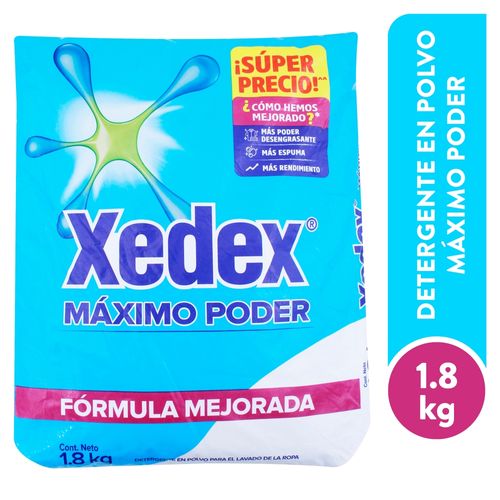 Detergente Xedex máximo poder en polvo - 1.8 kg