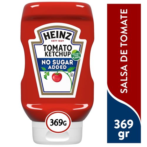 Salsa de tomate Heinz ketchup sin azúcar añadida - 369 g
