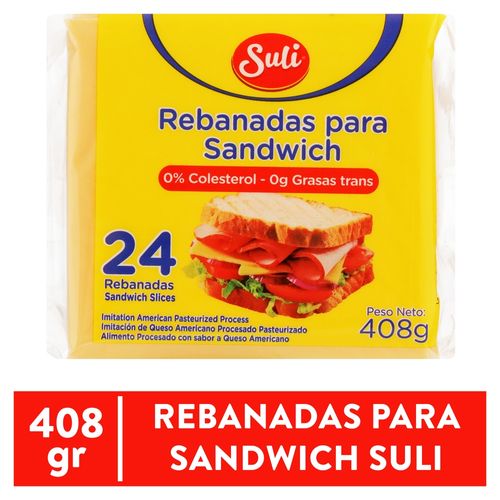 Queso amarillo Suli rebanadas para sándwich 24 Uds - 408 g